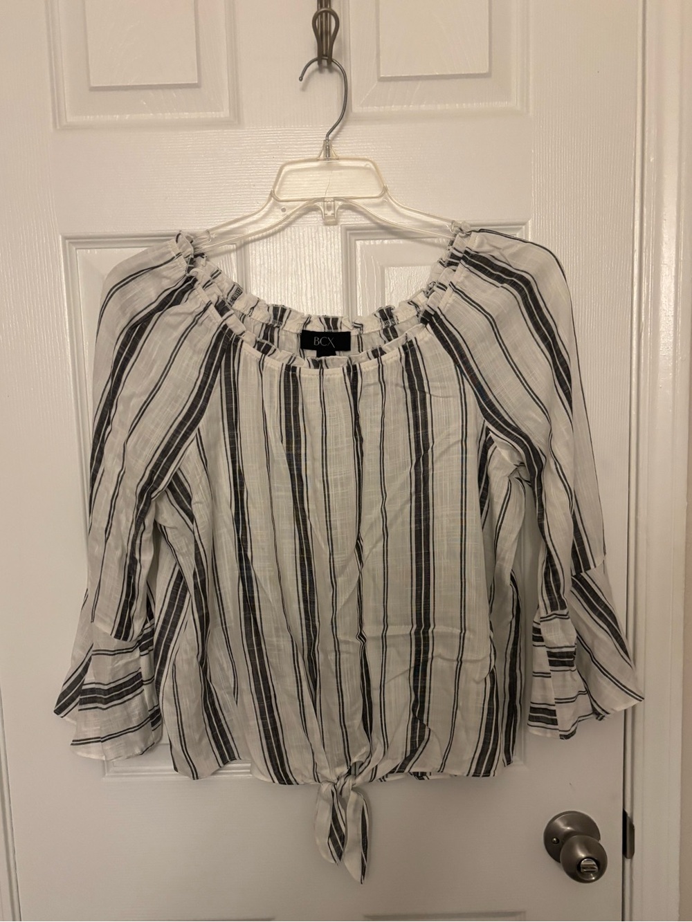 Striped Linen Blouse - Size Large